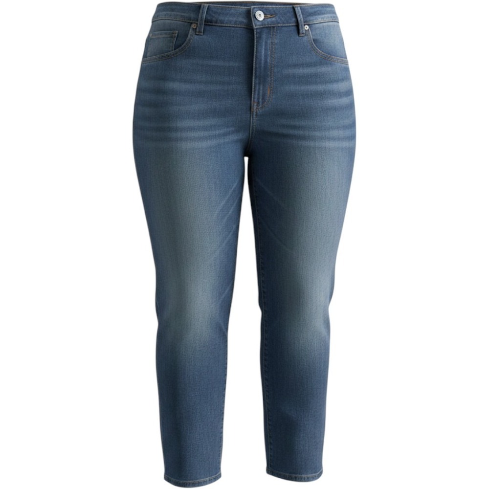 Riders by Lee Women's 20WP Medium Wash Straight Leg Jeans Mid Rise Blue Denim